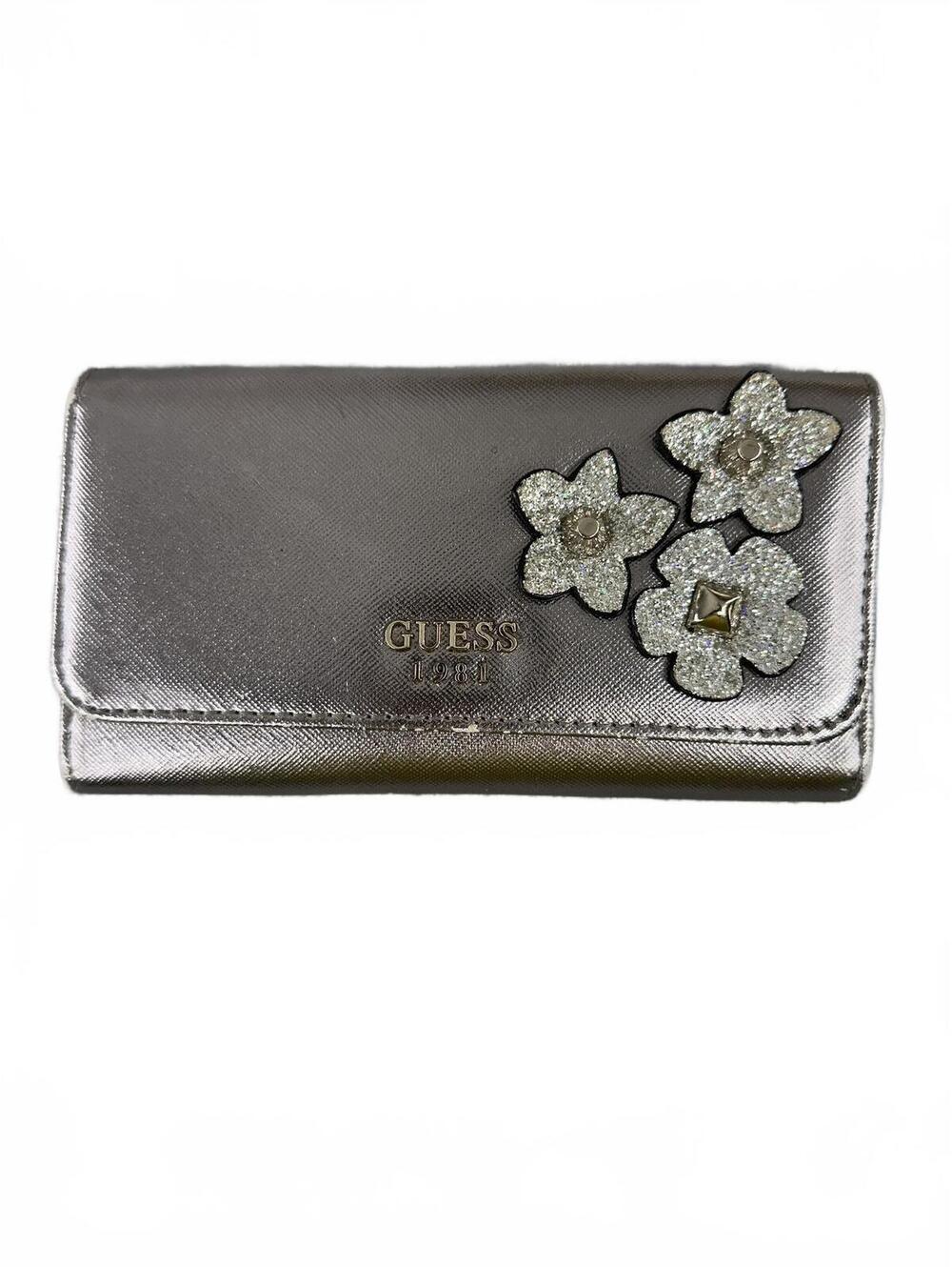 Guess Floral Embellished Metallic Wallet
